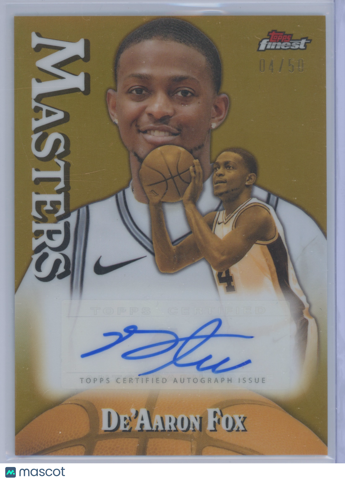 2024 Topps Finest Masters De'Aaron Fox #MA-DF 04/50 Autograph