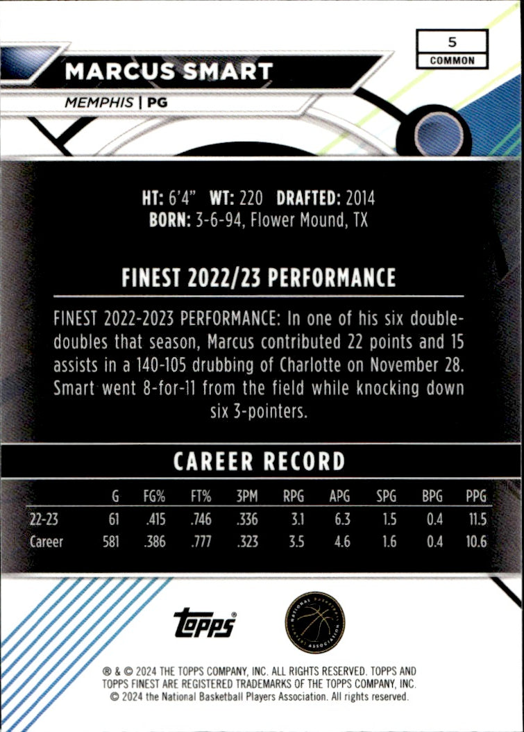 2024 Topps Finest Marcus Smart #5 13/99