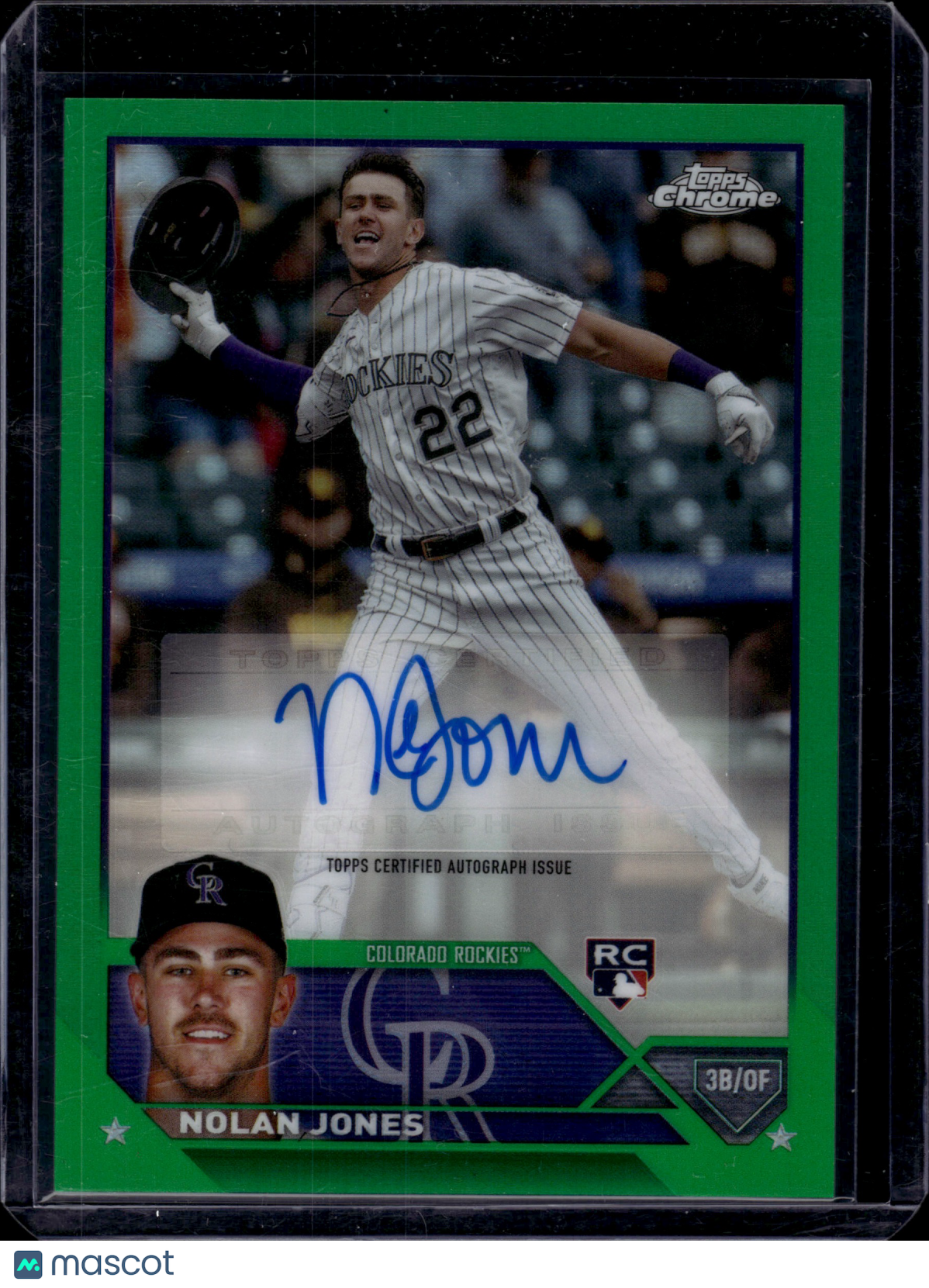 2023 Topps Chrome Nolan Jones #38/OF Green 16/99 RC