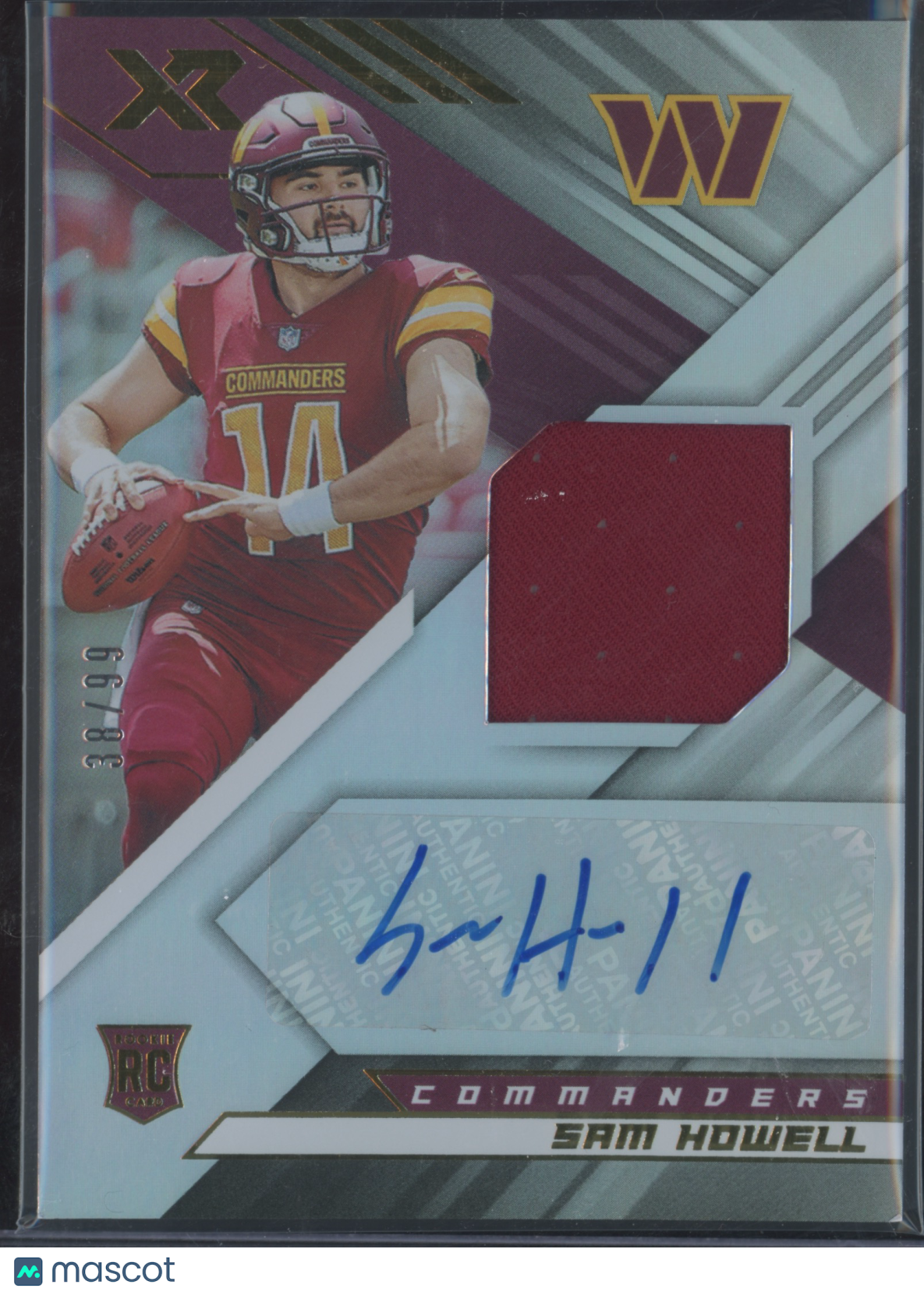 2022 Panini XR Sam Howell #RSA-SH Patch 38/99 RC