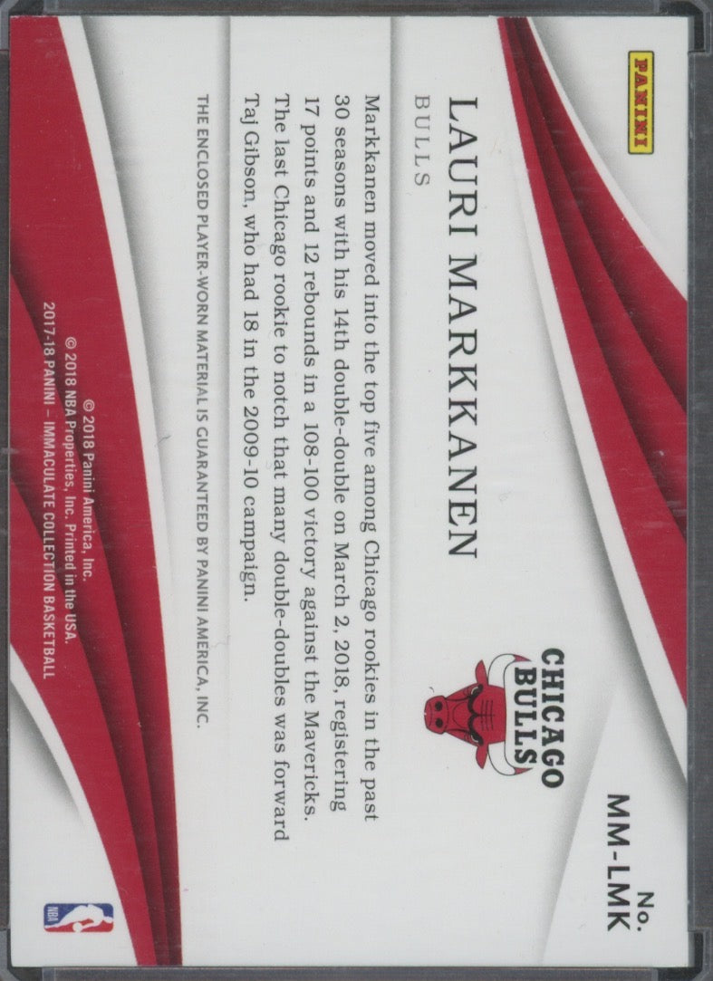 2018 Panini Immaculate Lauri Markkanen #MM-LMK