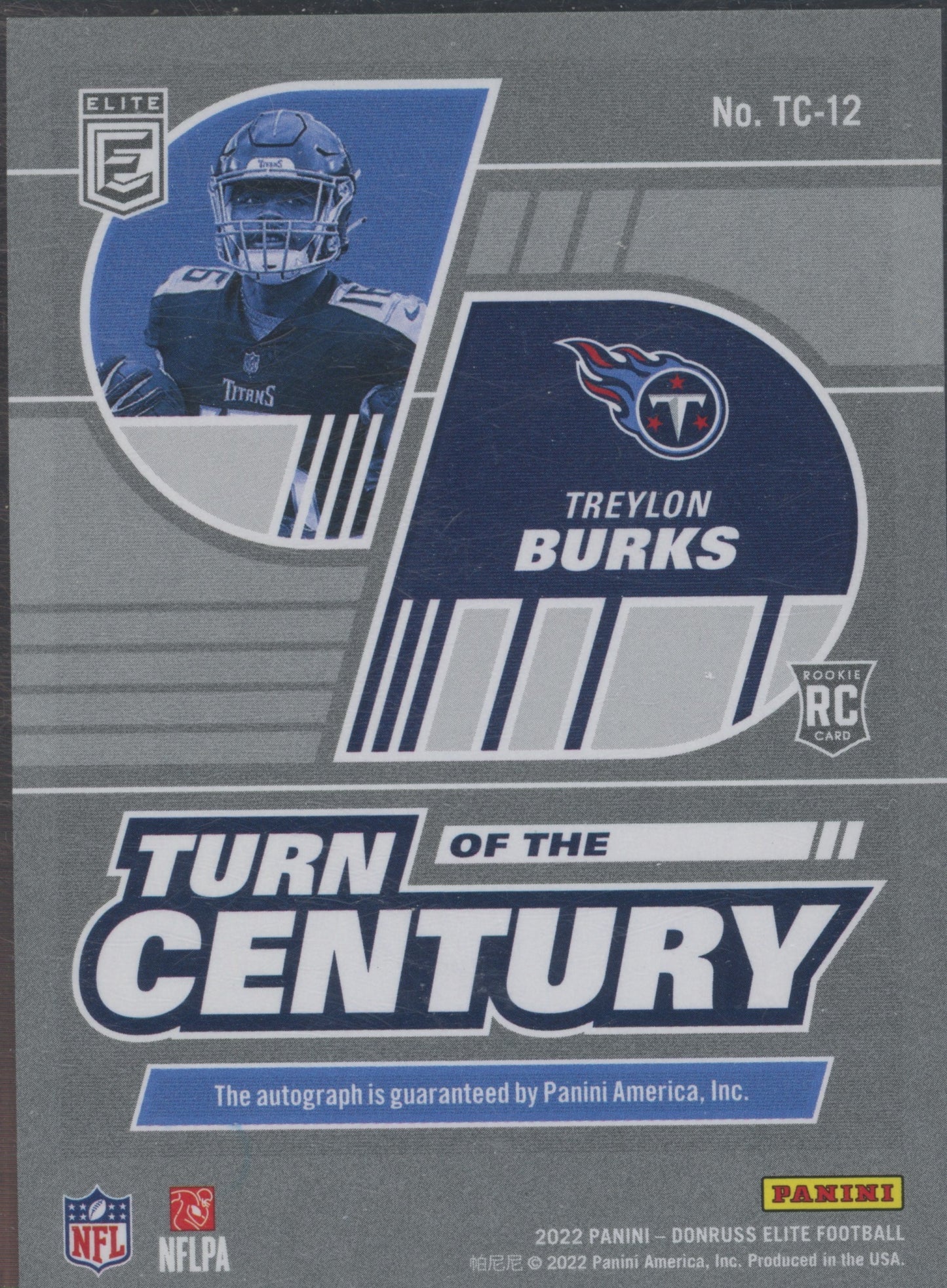2022 Donruss Elite Turn of the Century Treylon Burks #TC-12 Orange Auto 23/25 RC
