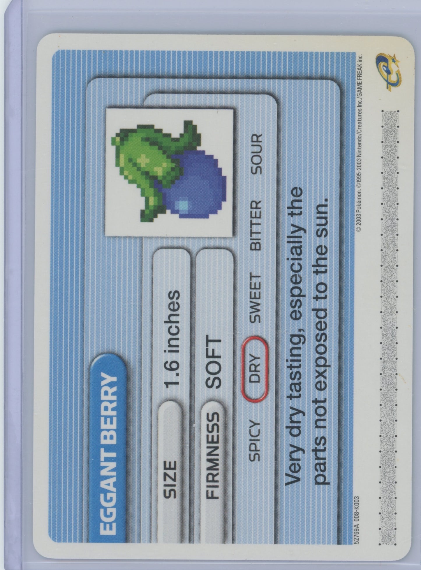 2003 Pokemon e-Reader Battle e-Card Eggant Berry