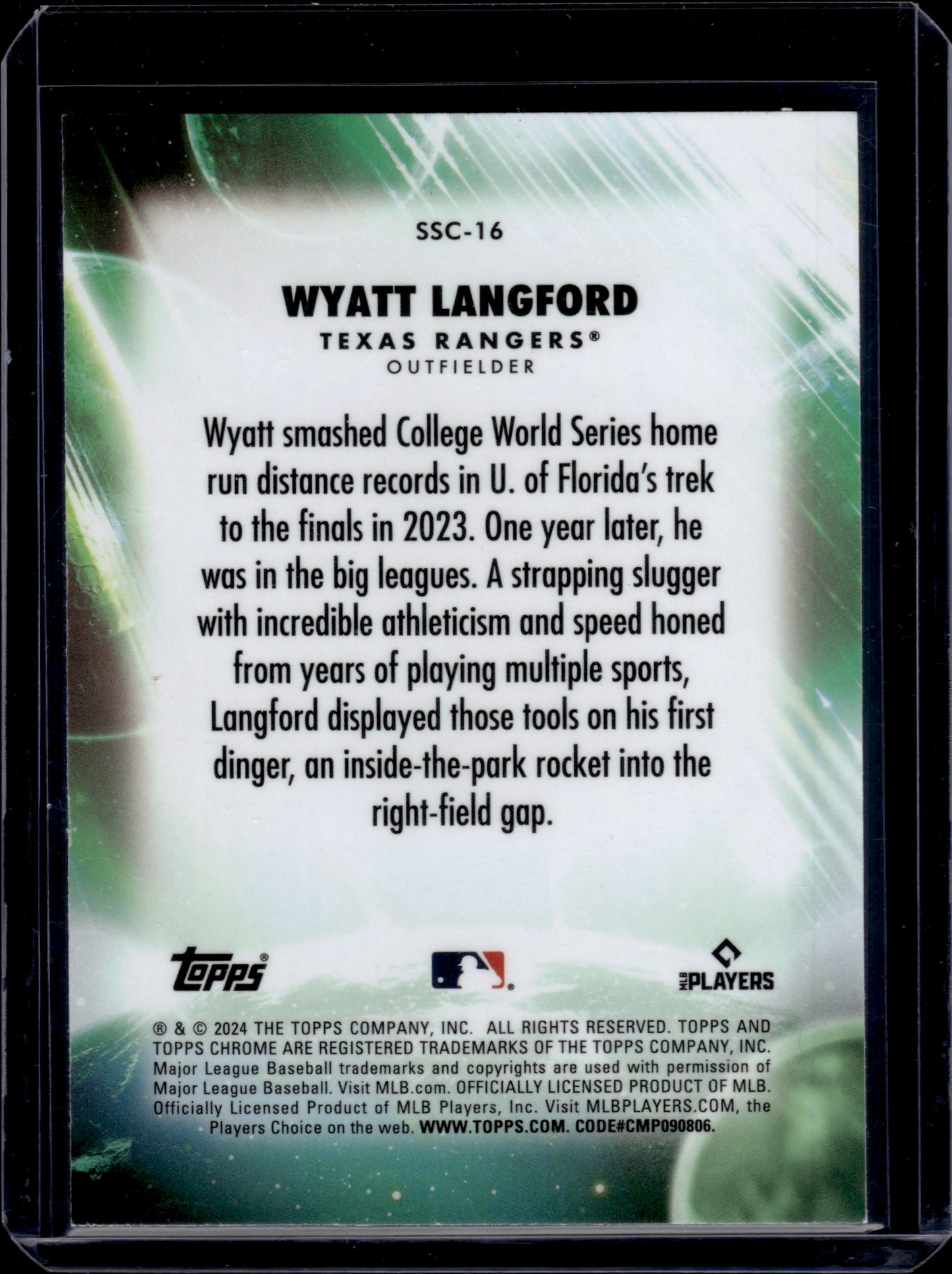 2024 Topps Chrome Update Stratospheric Stars Wyatt Langford #SSC-16 Gold 42/50