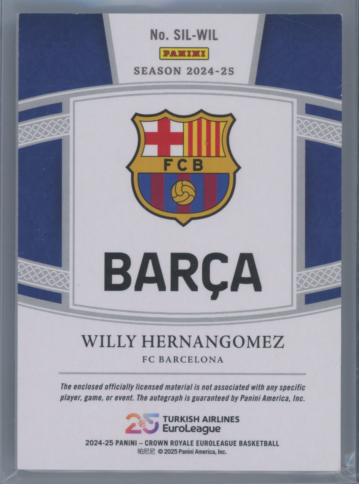 2024 Panini Crown Royale Euro Silhouettes Willy Hernangomez #SIL-WIL 1 of 1