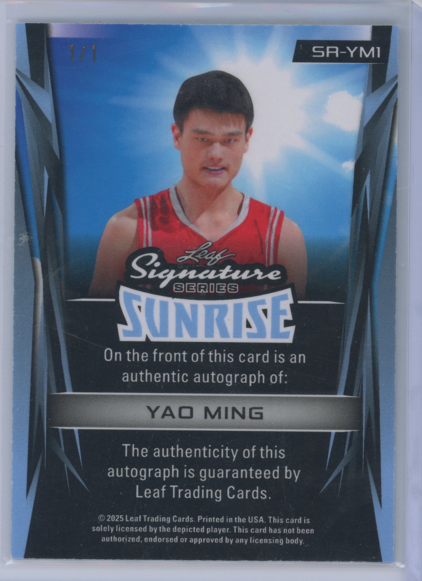 2025 Leaf Signature Series Sunrise Yao Ming #SR-YM1 1 of 1