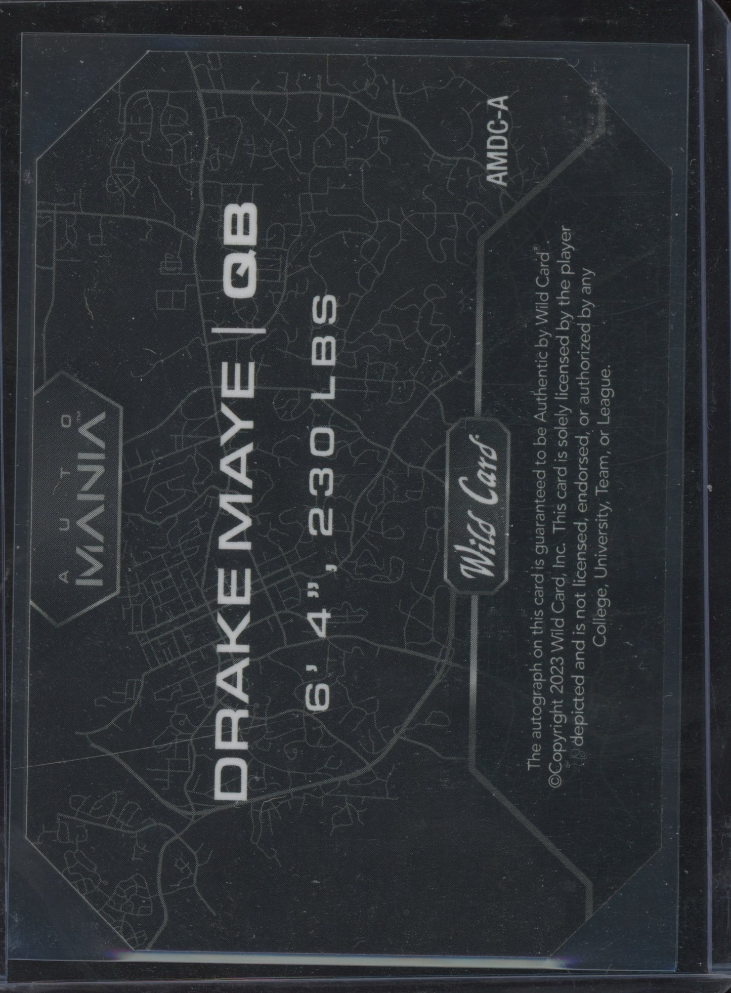 2023 Wild Card Mania Drake Maye #AMDC-A Autograph
