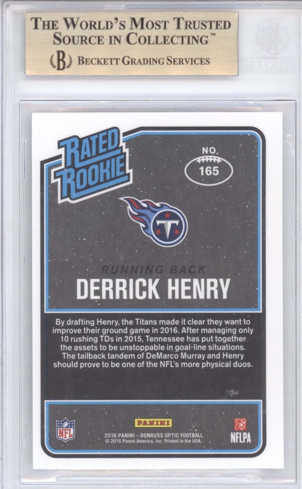 2016 Donruss Optic Rated Rookie Derrick Henry #165 BGS 9.5