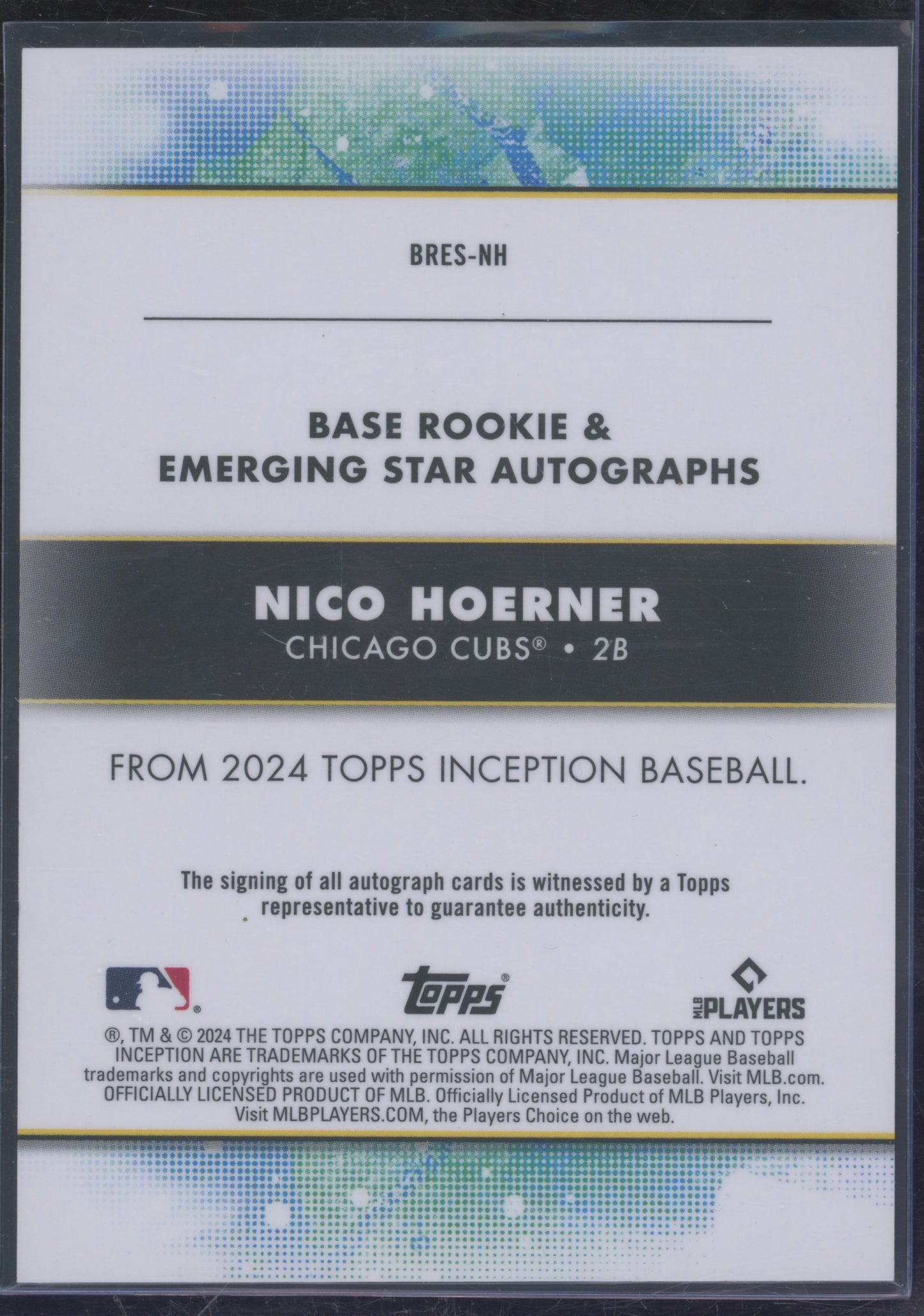 2024 Topps Inception Nico Hoerner #BRES-NH Emerging Star RC Auto 17/50