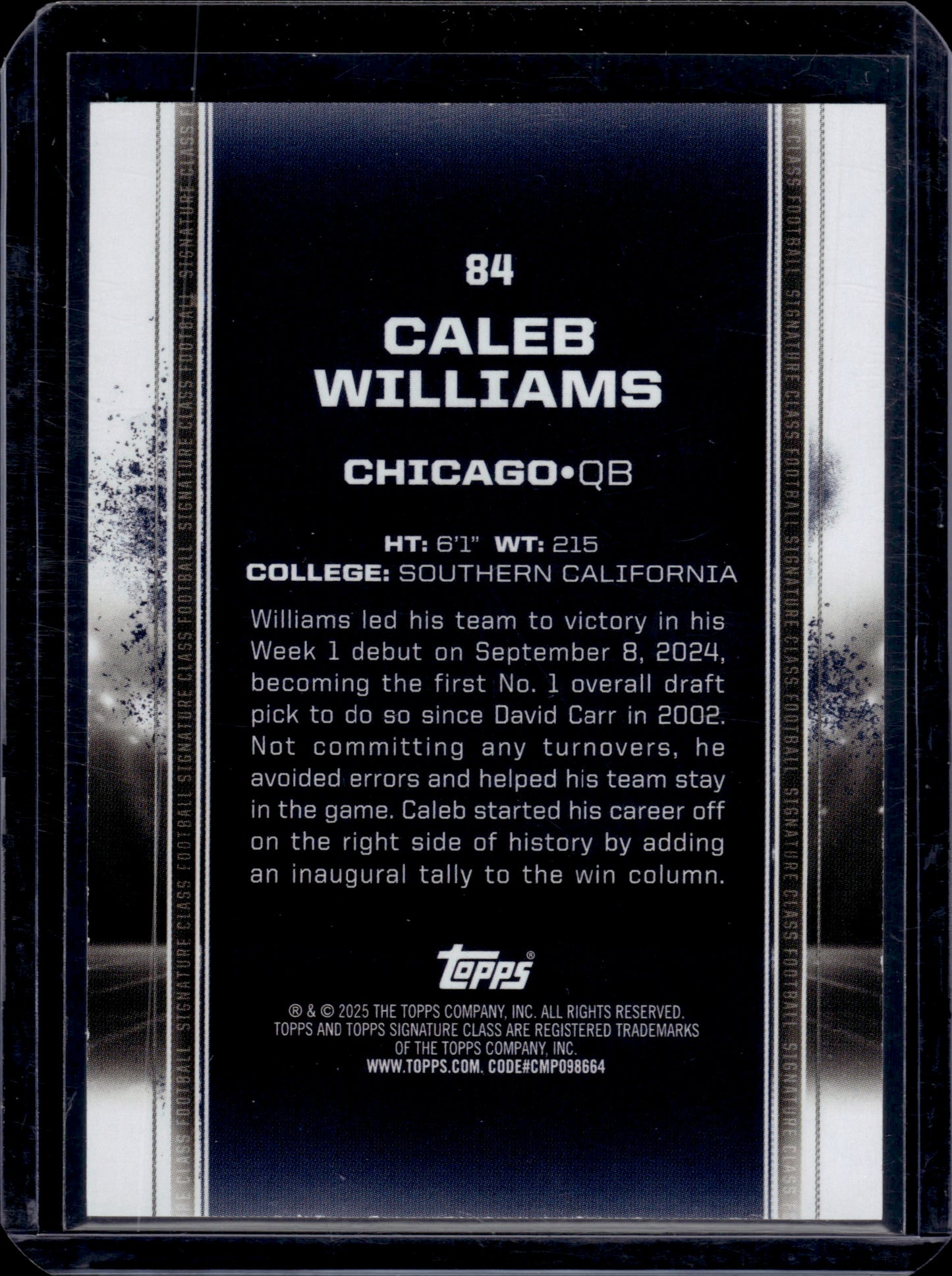 2025 Topps Caleb Williams #84 20/50