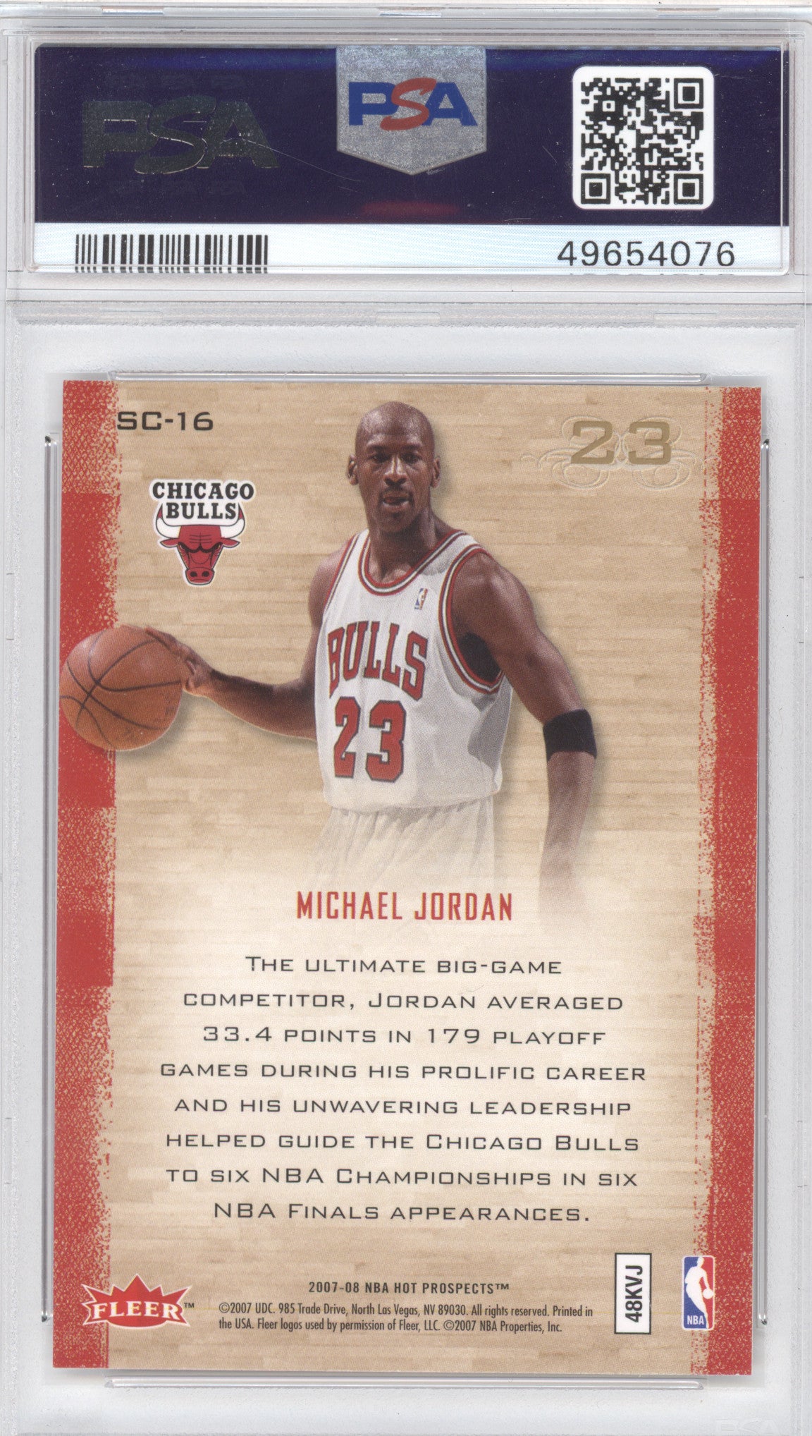 2007 Fleer Hot Prospects Supreme Court Michael Jordan #SC-16 PSA 10