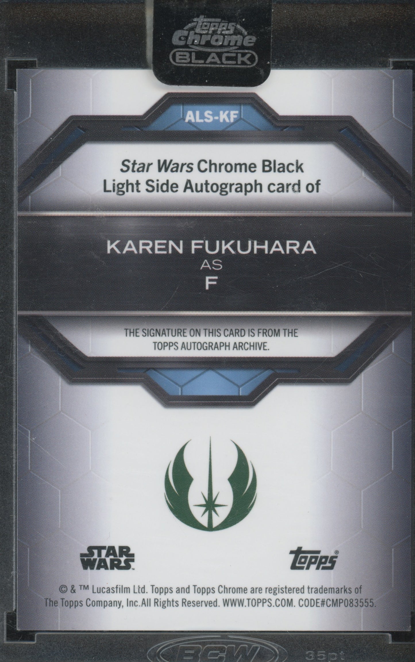 2024 Topps Chrome Black Star Wars Karen Fukuhara Certified Autograph #ALS-KF