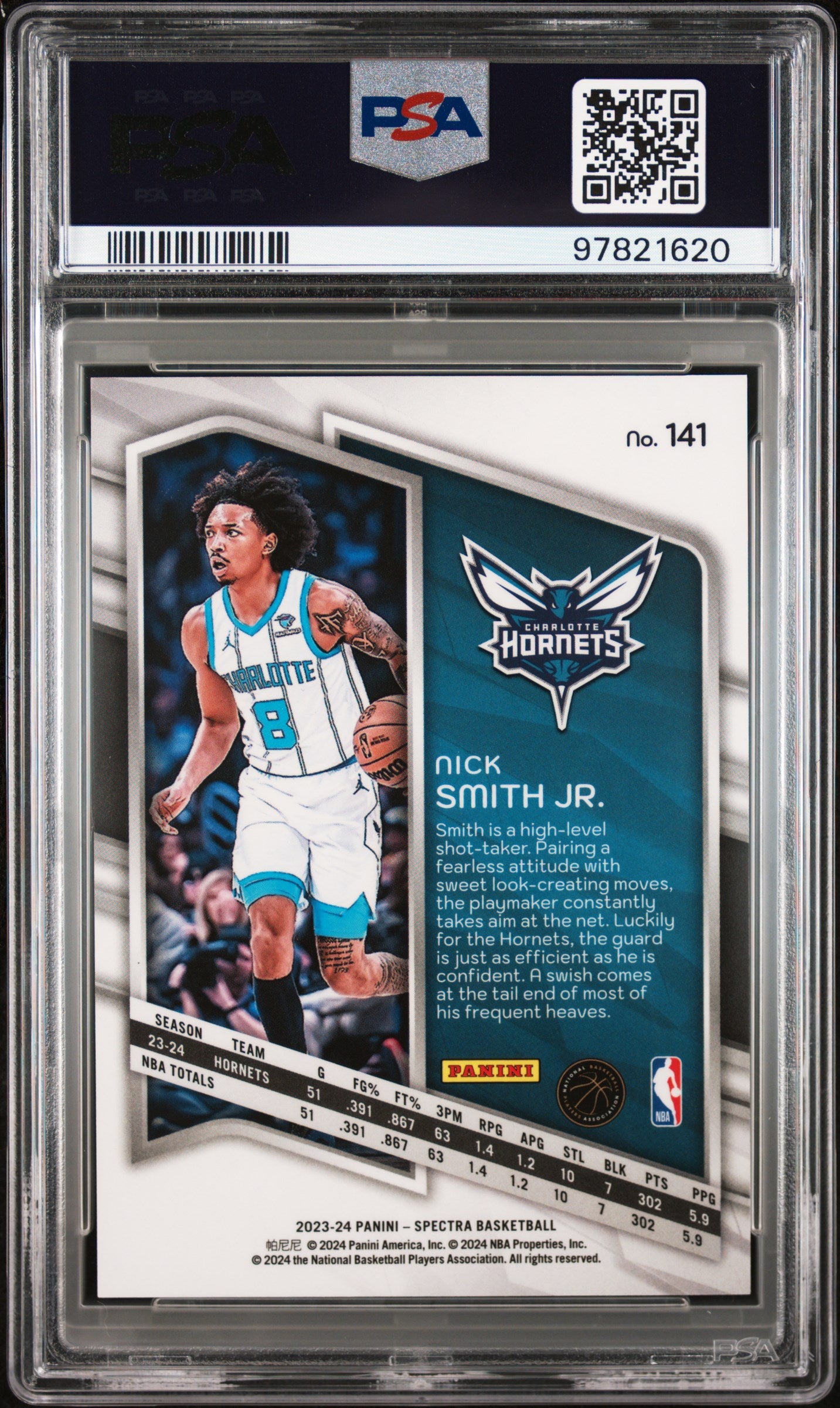 2023 Panini Spectra Nick Smith Jr. #141 RC PSA 9