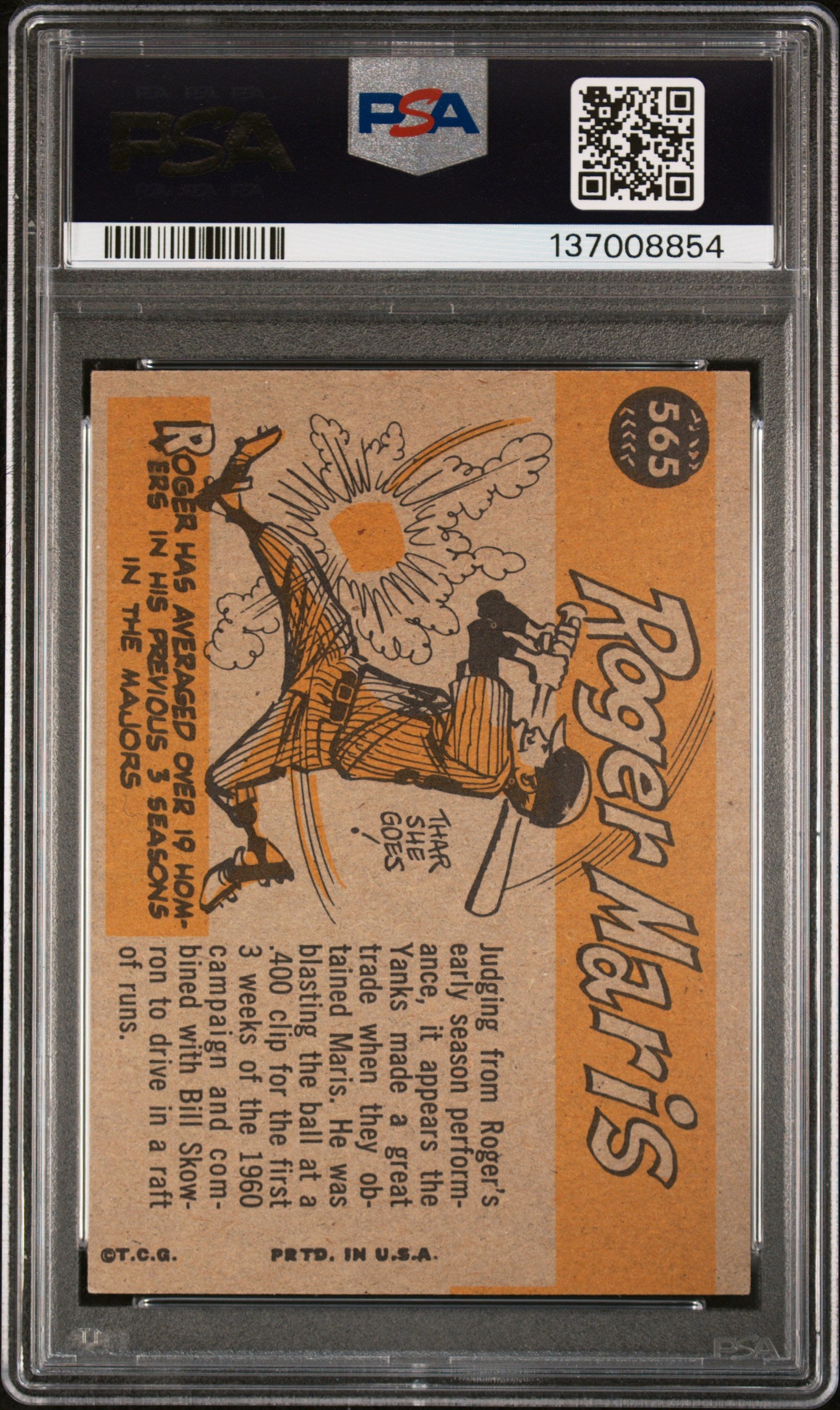 1960 Topps Roger Maris #565 All Star PSA 5