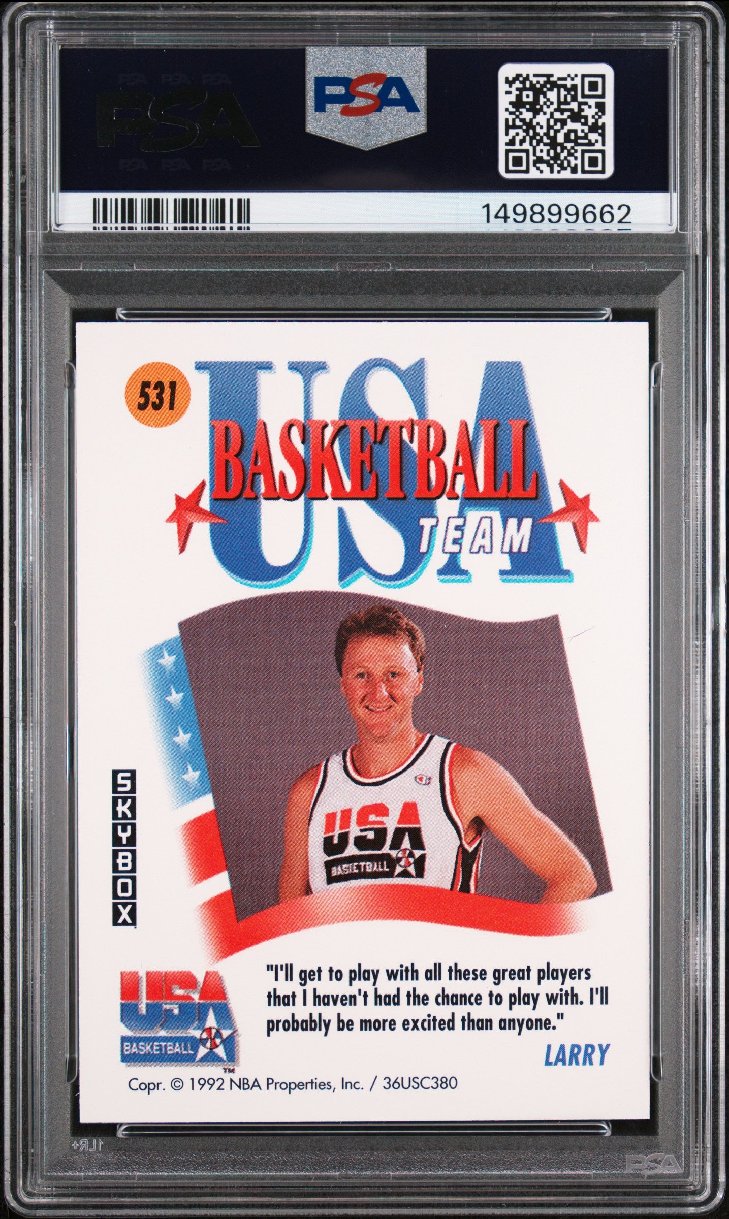 1991 Skybox Larry Bird #531 USA PSA 10