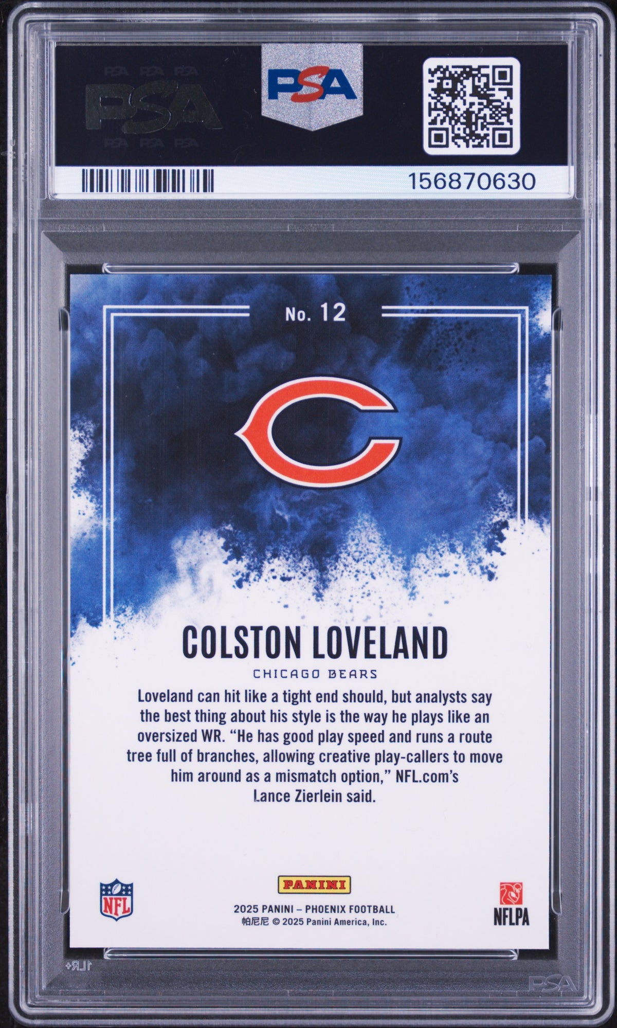 2025 Panini Phoenix Color Blast Colston Loveland #12 PSA 10