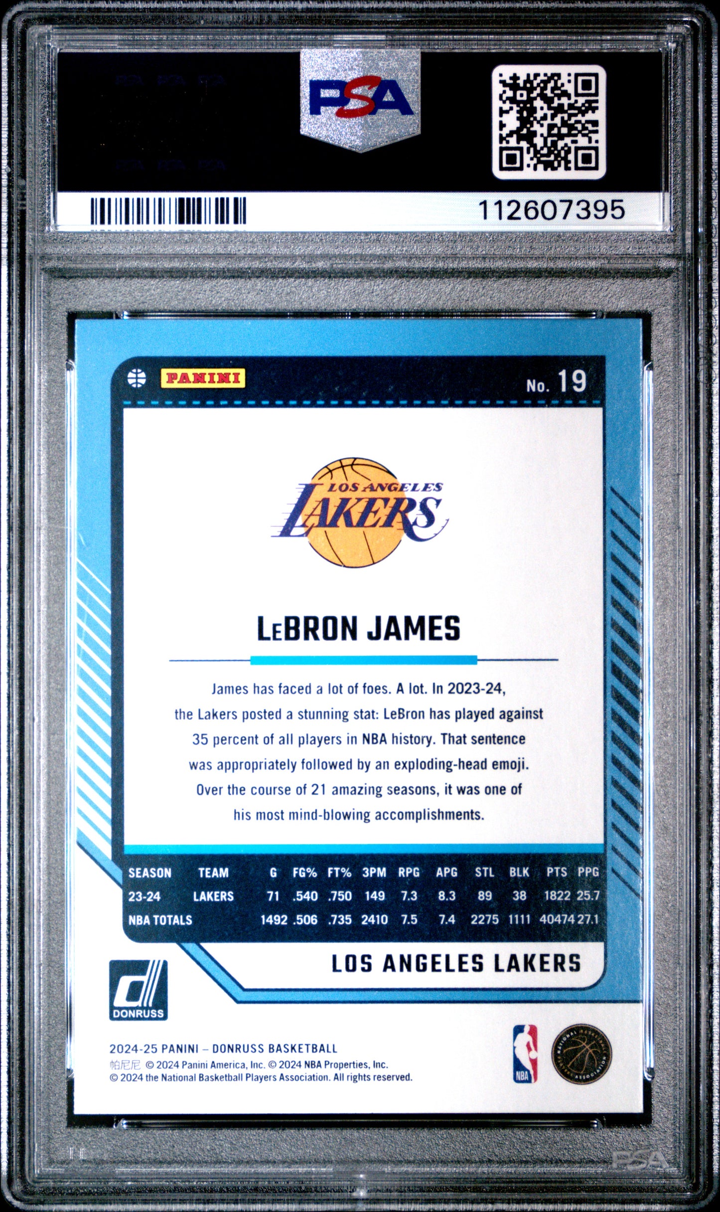 2024 Panini Donruss LeBron James #19 Winter PSA 10