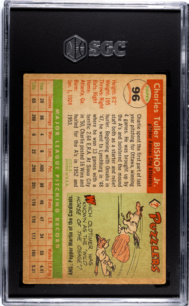1955 Topps Charlie Bishop #96 SGC 4