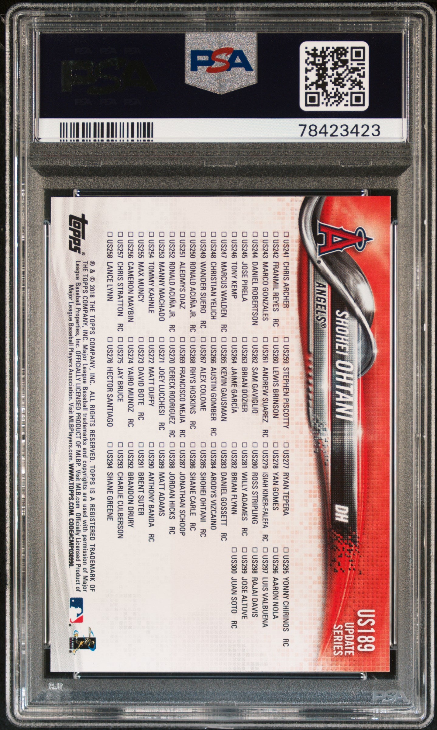 2018 Topps Update Shohei Ohtani #US189 PSA 9