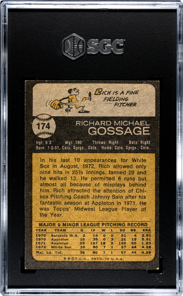 1973 Topps Rich Gossage #174 SGC 6