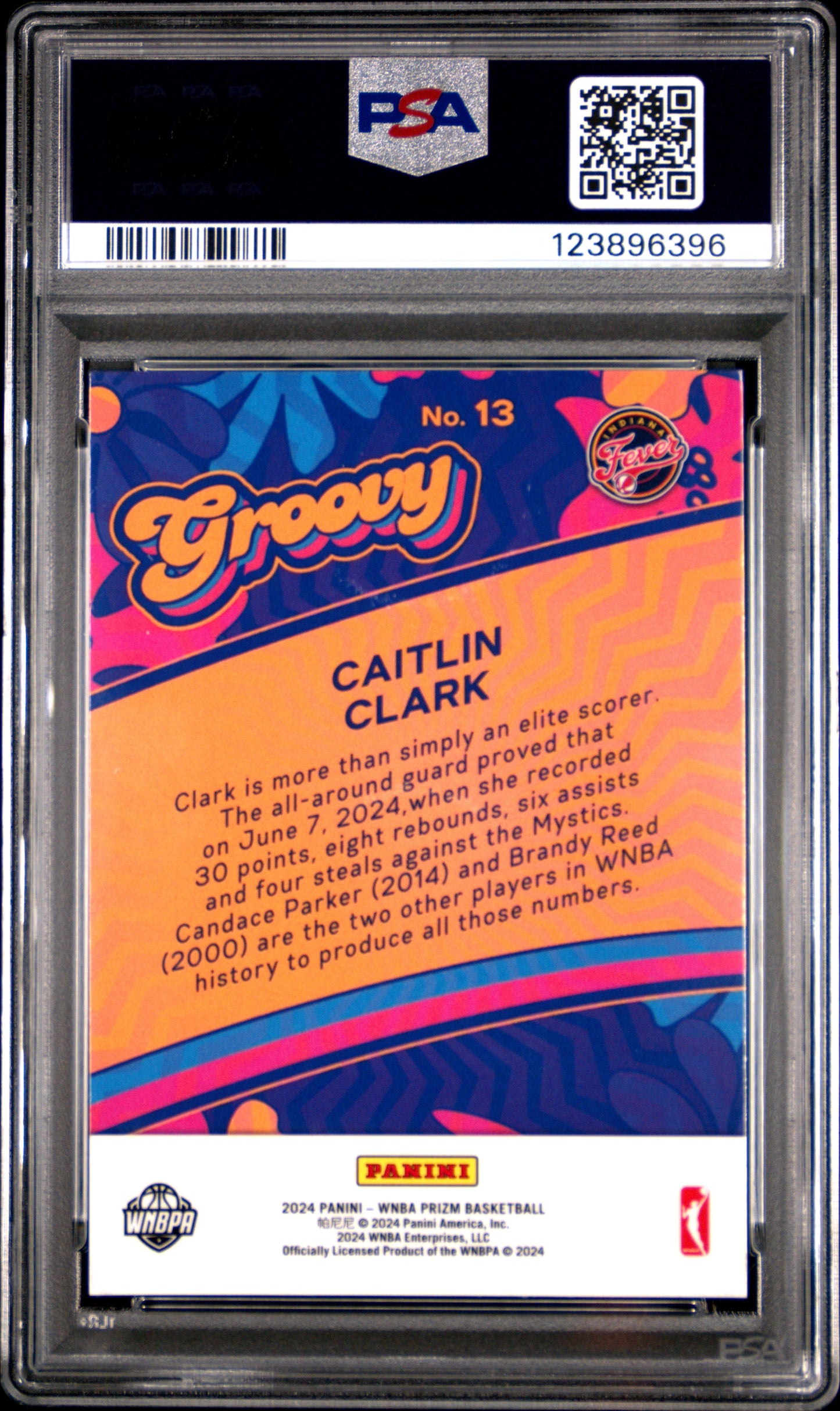 2024 Panini Prizm WNBA Groovy Caitlin Clark #13 RC PSA 9