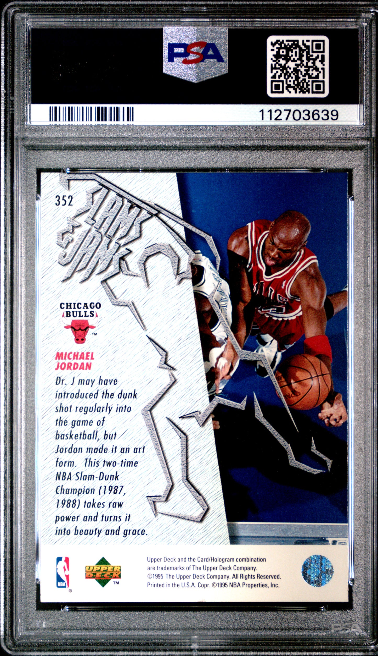 1995 Upper Deck Michael Jordan #352 Electric Court PSA 8