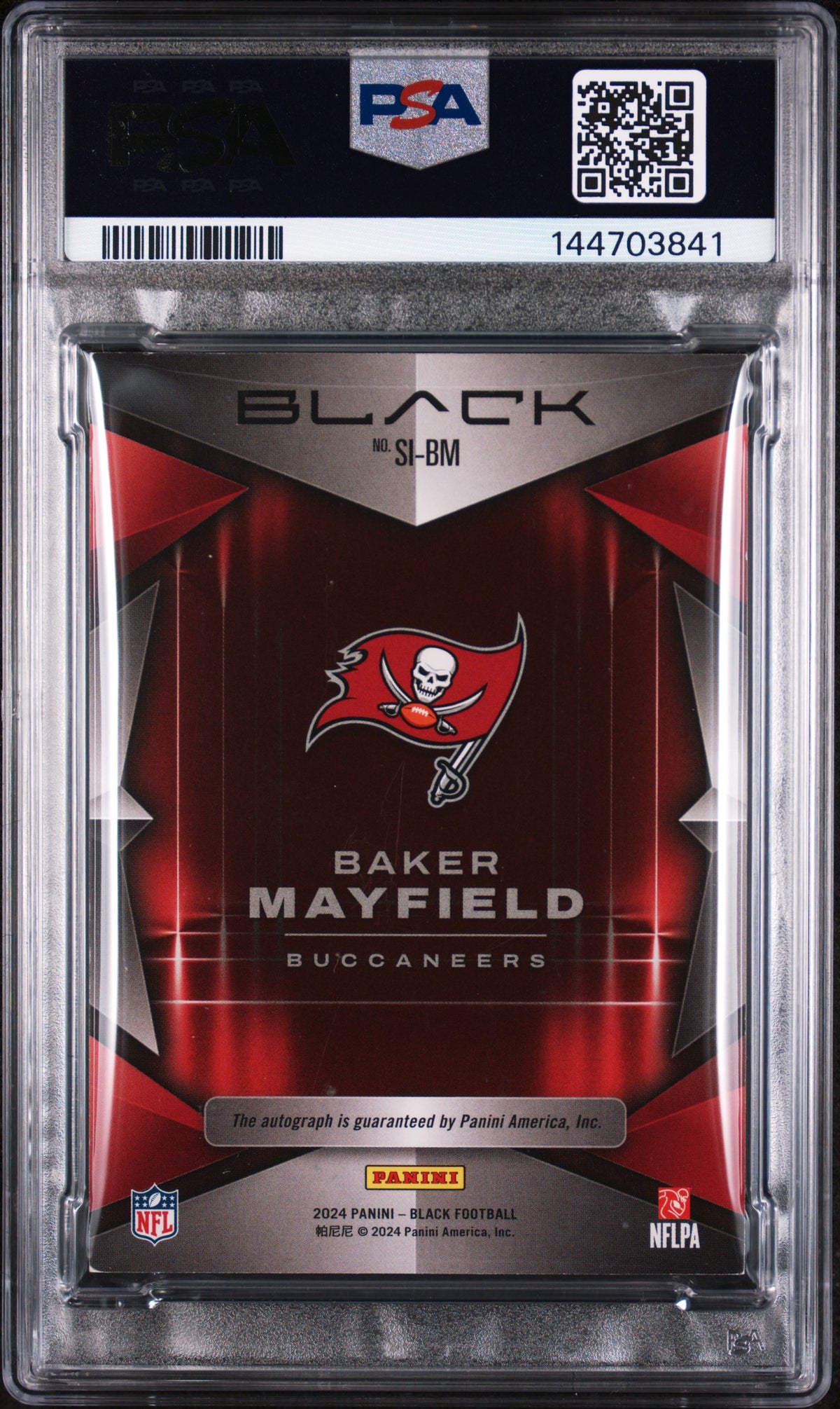 2024 Panini Black Shadow Ink Baker Mayfield #SIBM Royal 14/15 PSA 6