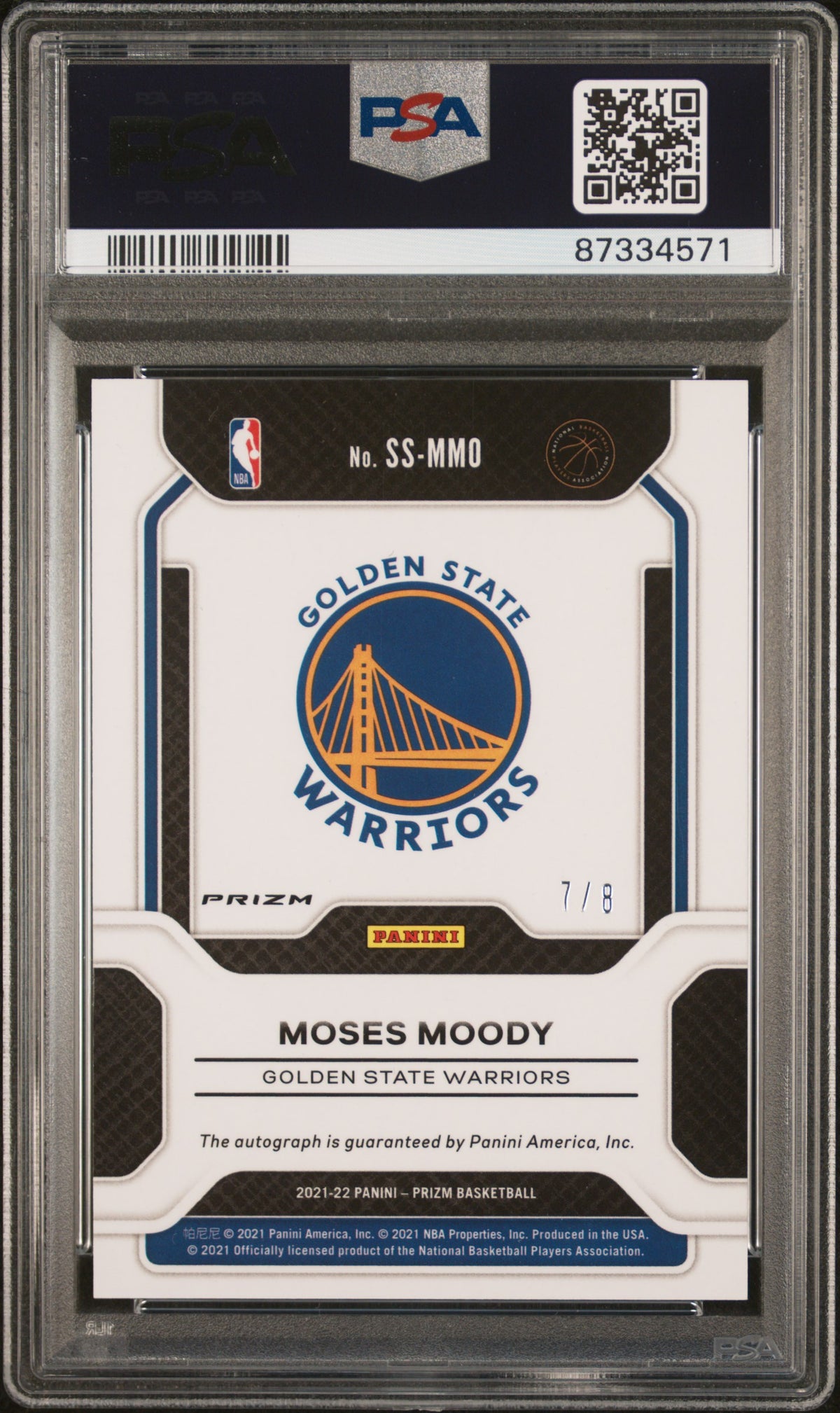 2021 Panini Prizm Sensational Signature Moses Moody #MMO Green 7/8 PSA 10 Auto A