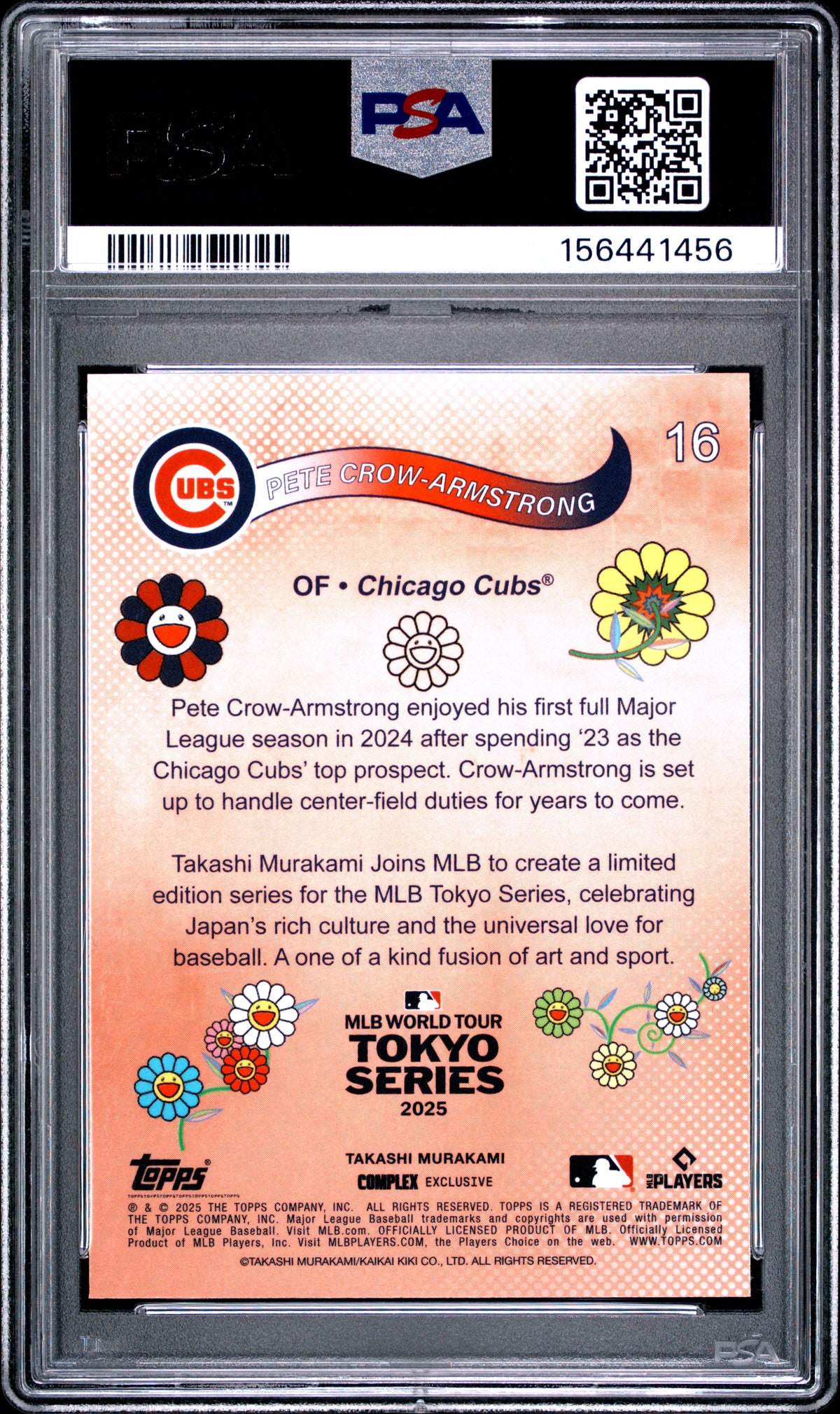 2025 Topps Takashi Murakami + World Tour Tokyo Series Pete Crow-Armstrong PSA 10