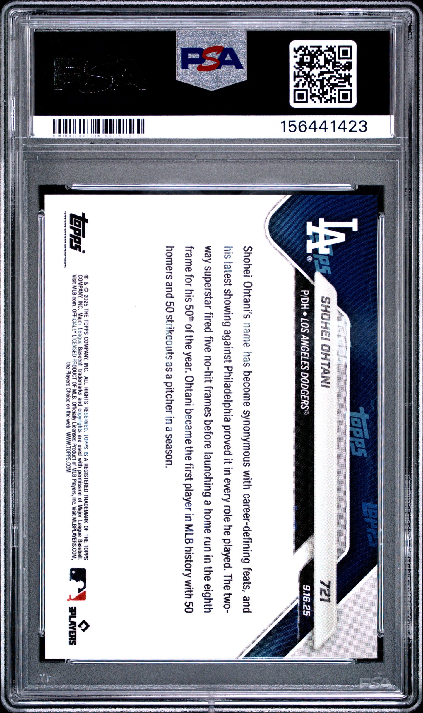 2025 Topps Now Shohei Ohtani #721 PSA 10