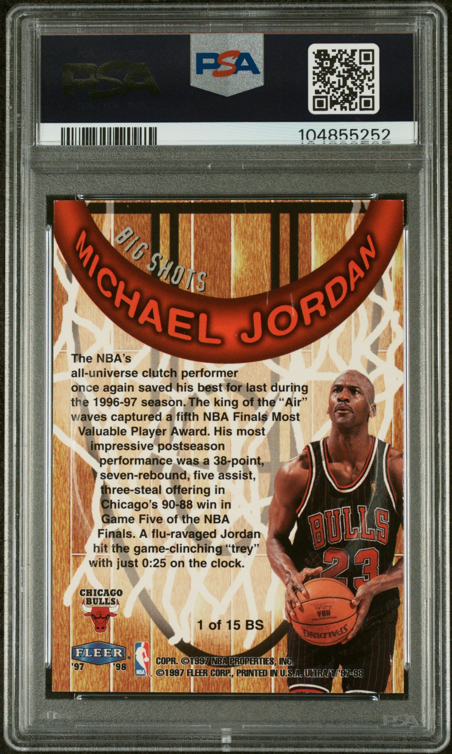 1997 Ultra Big Shots Michael Jordan #1 PSA 8
