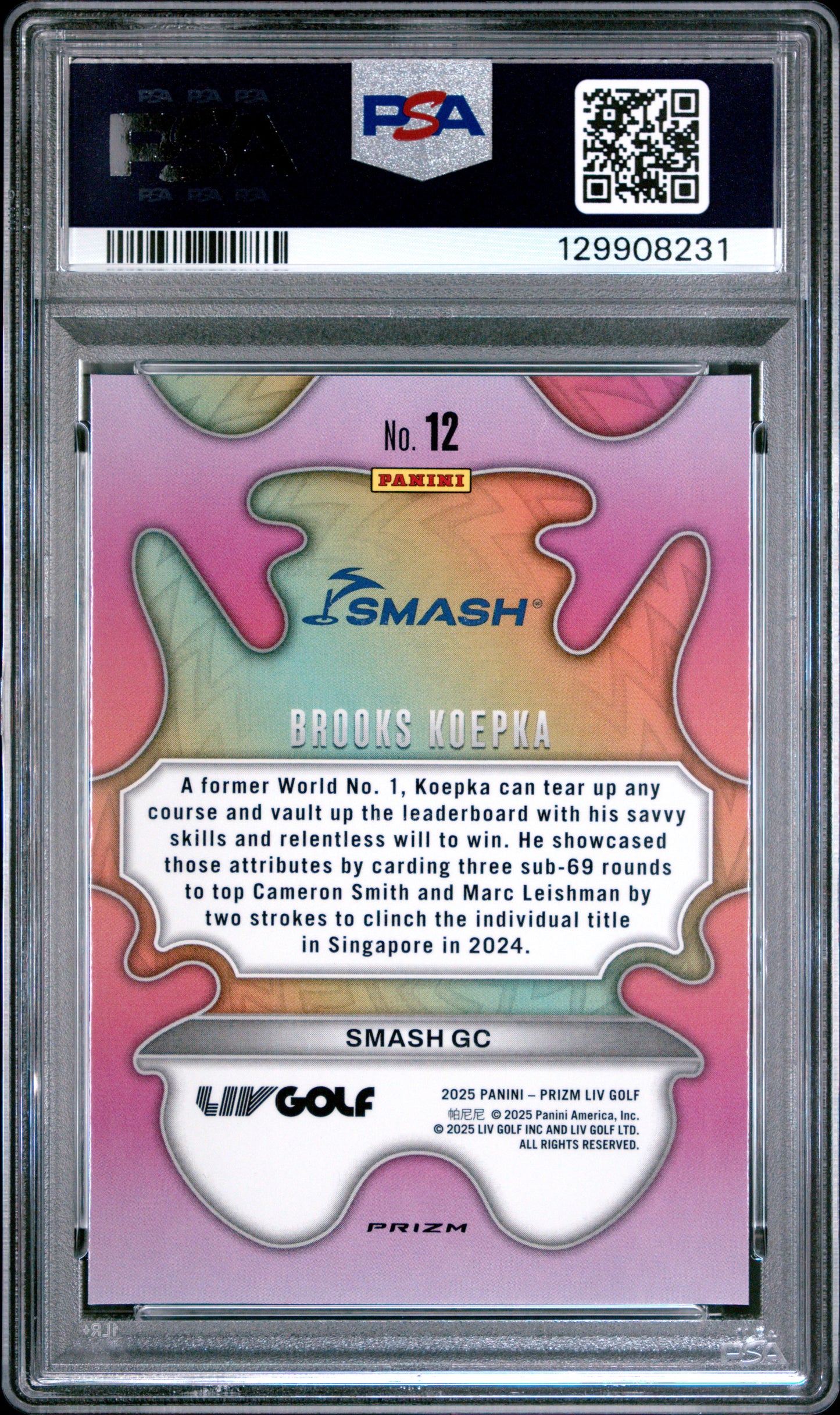 2025 Panini Prizm LIV Golf Groovy Brooks Koepka #12 PSA 9
