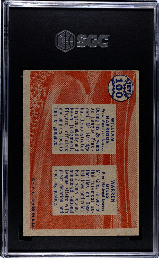 1957 Topps Giles Harridge #100 SGC 5.5