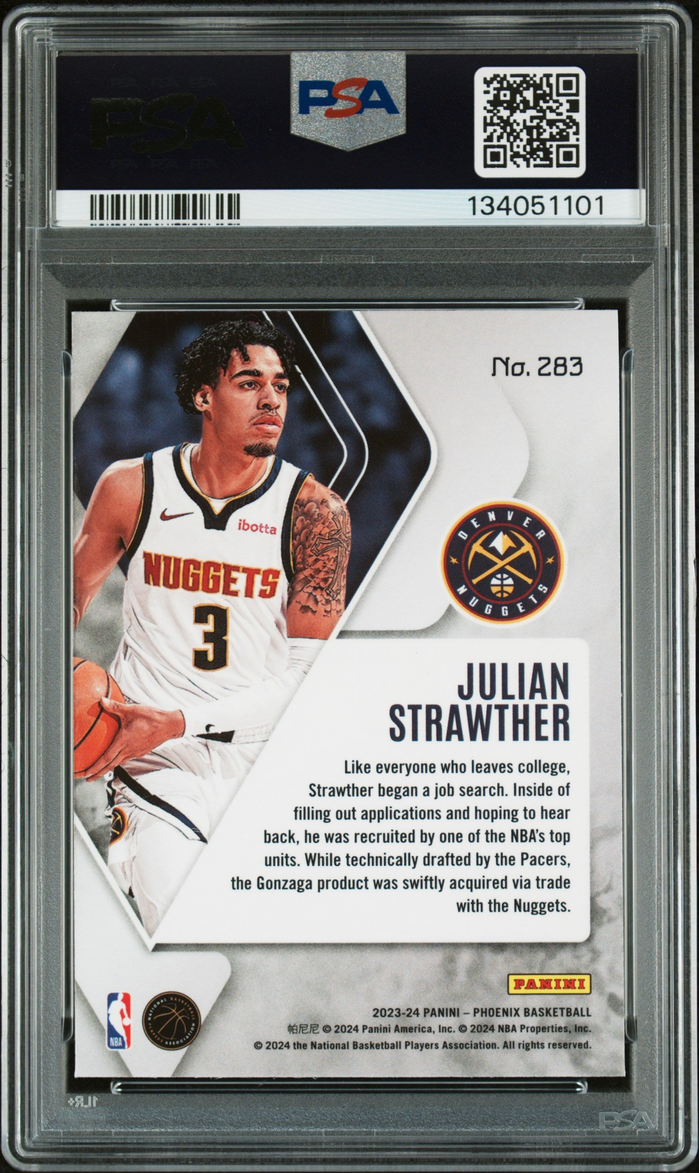 2023 Panini Phoenix Julian Strawther #283 Hieroglyphs PSA 10