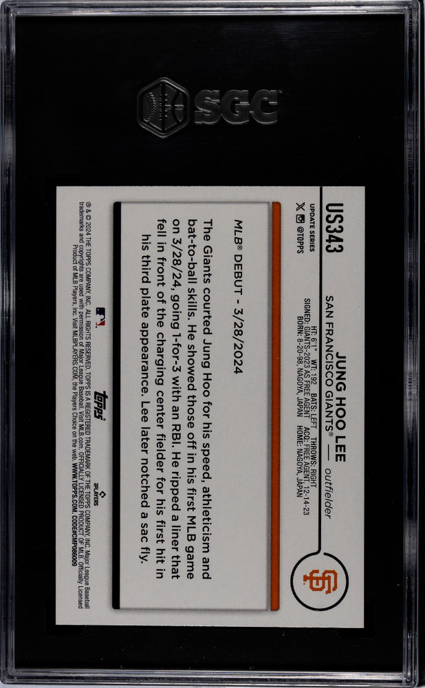 2024 Topps Update Jung Hoo Lee #US343 Gold Foil SGC 9.5