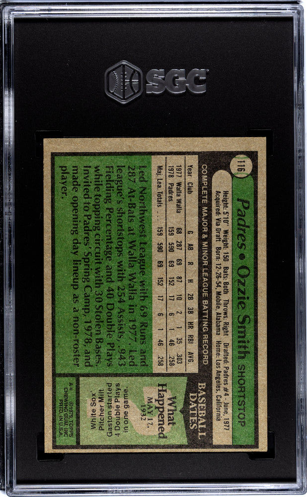1979 Topps Ozzie Smith #116 SGC 5.5