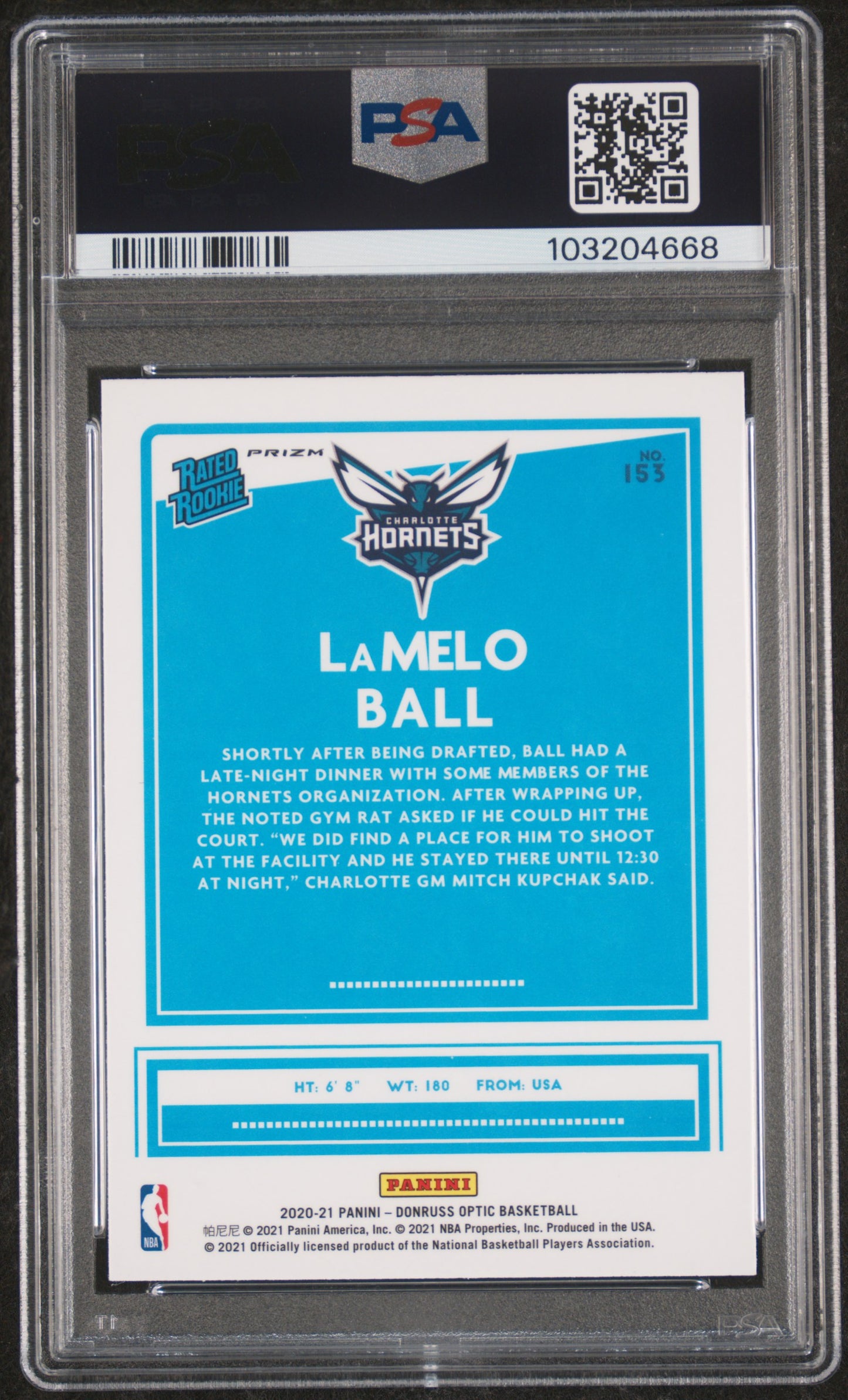 2020 Donruss Optic Rated Rookie Lamelo Ball #153 Choice PSA 10