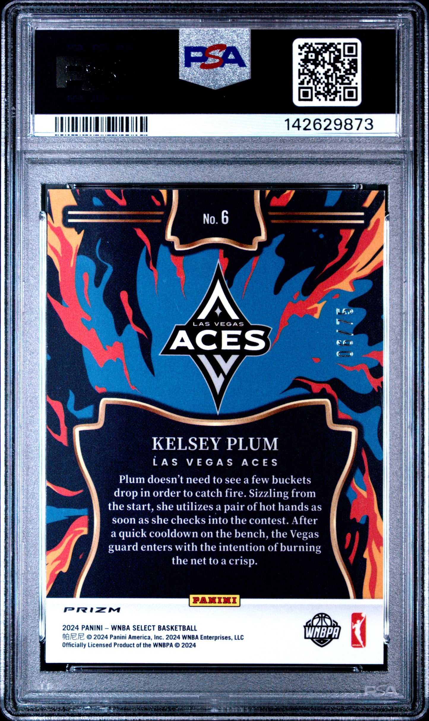 2024 Panini Select WNBA EN Fuego Kelsey Plum #6 White Disco 06/75 PSA 10