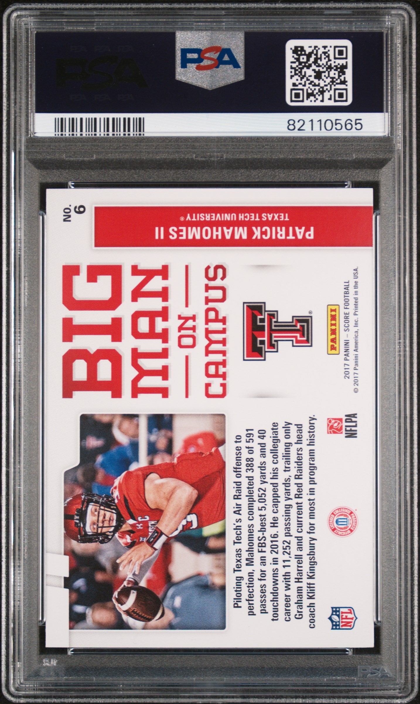2017 Panini Score Big Man On Campus Patrick Mahomes II #6 PSA 10