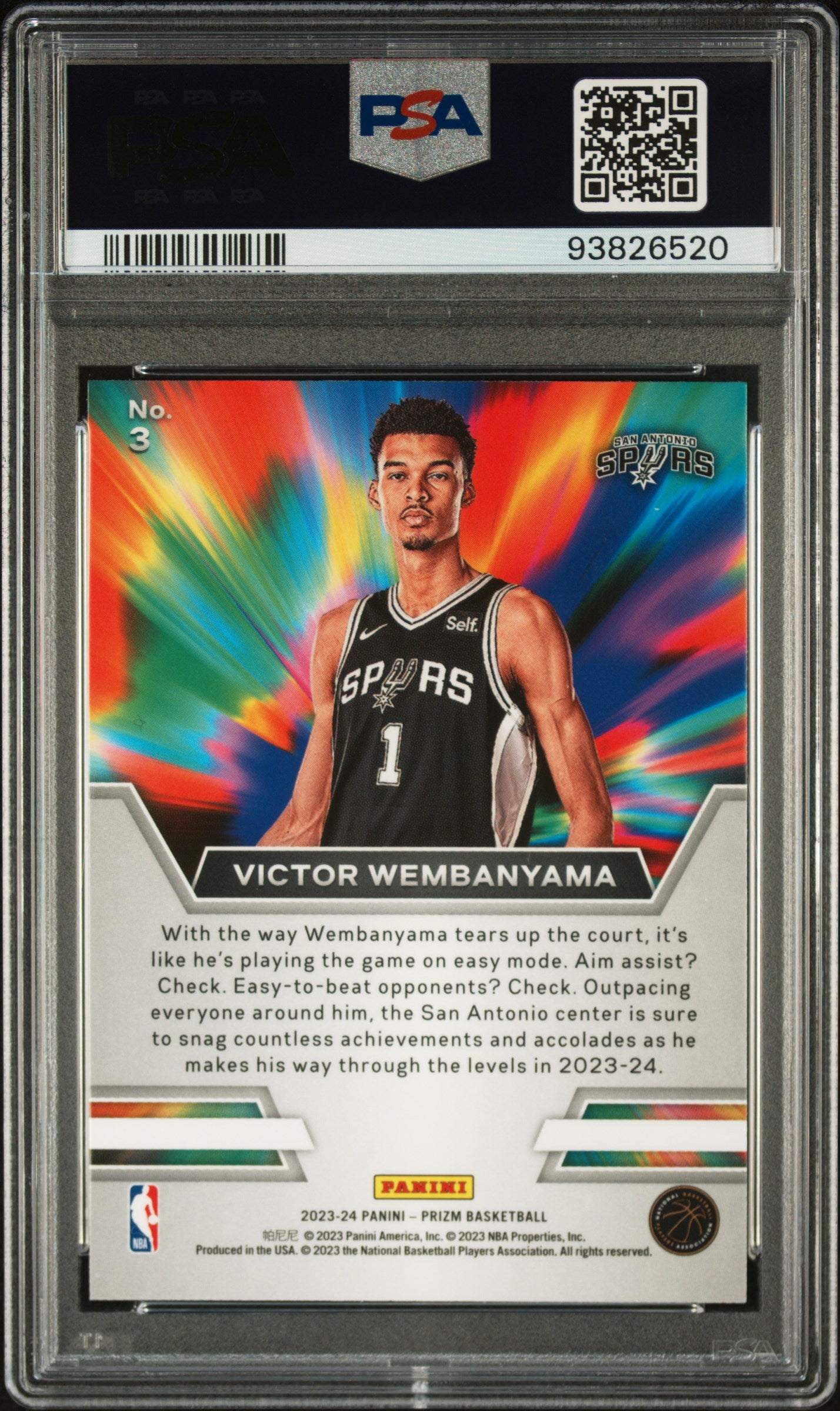 2023 Panini Prizm Instant Impact Victor Wembanyama #3 PSA 10