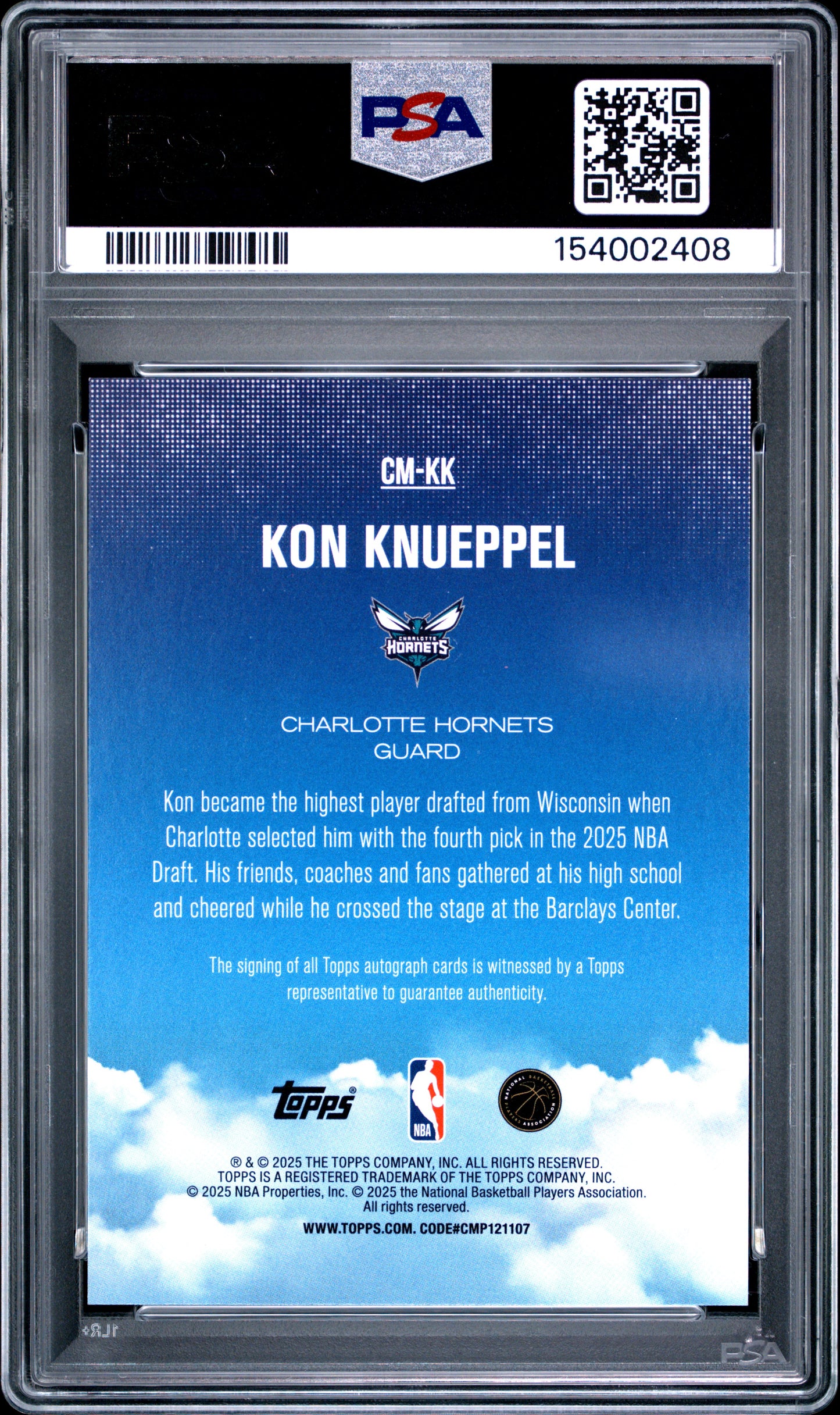 2025 Topps Contemporary Marks Kon Knueppel #CM-KK PSA 9