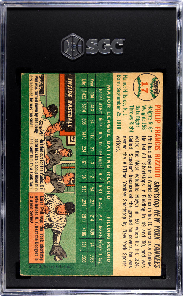 1954 Topps Phil Rizzuto #17 SGC 4