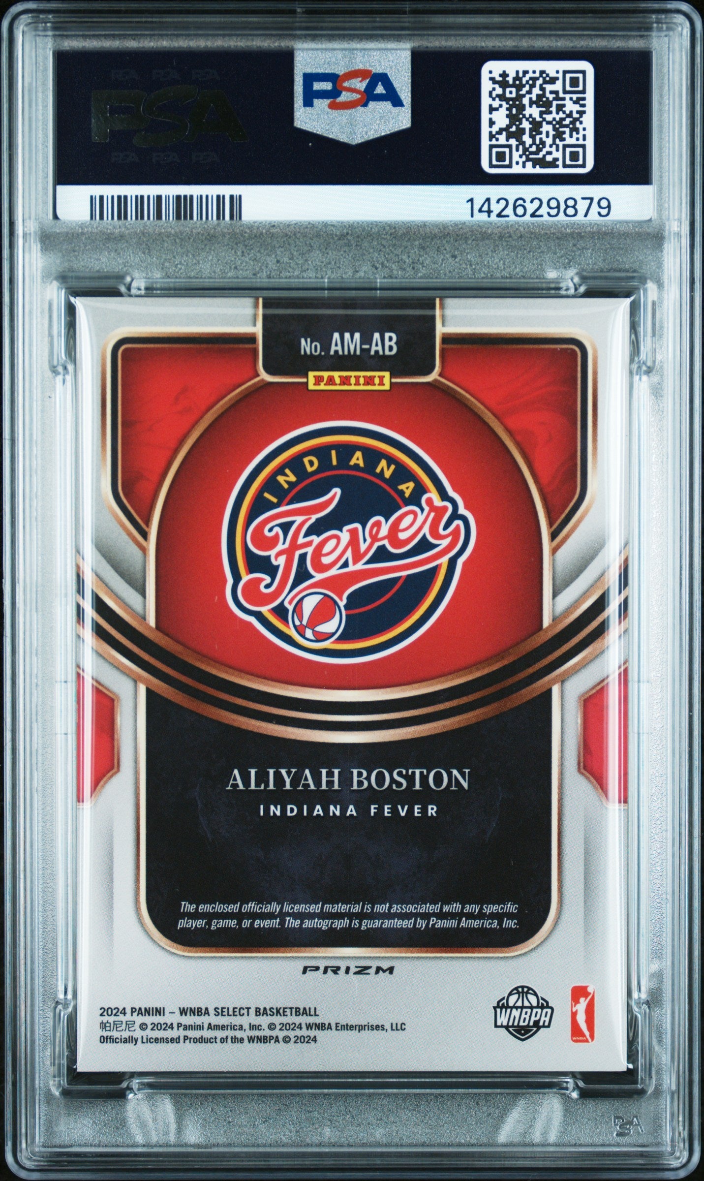 2024 Panini Select WNBA Autographed Memorabilia Aliyah Boston #AMAB PSA 9
