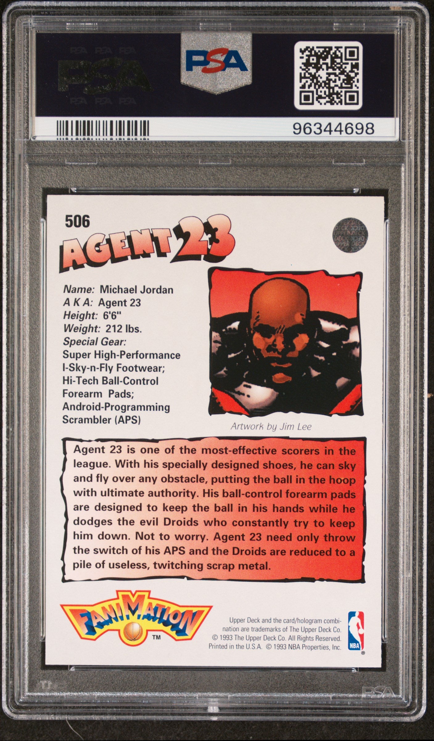 1992 Upper Deck Michael Jordan #506 Fanimation PSA 9