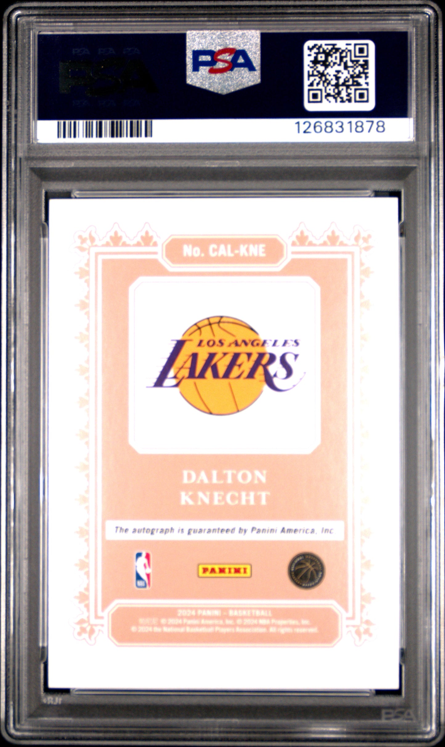 2024 Panini Origins 2024 Calligraphy Signatures Dalton Knecht #CALKNE PSA 9