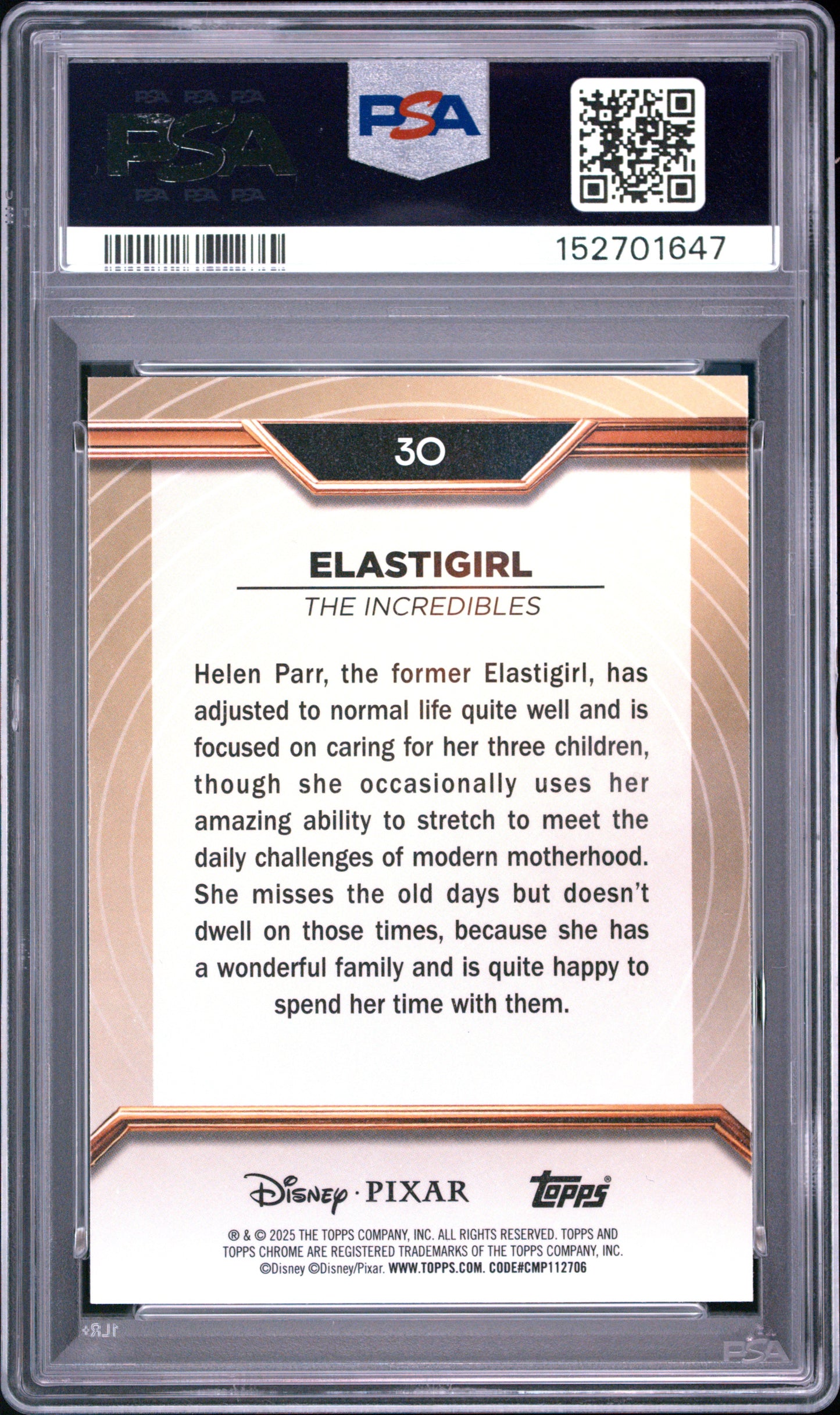 2025 Topps Pixar Gold Elastigirl #30 PSA 10
