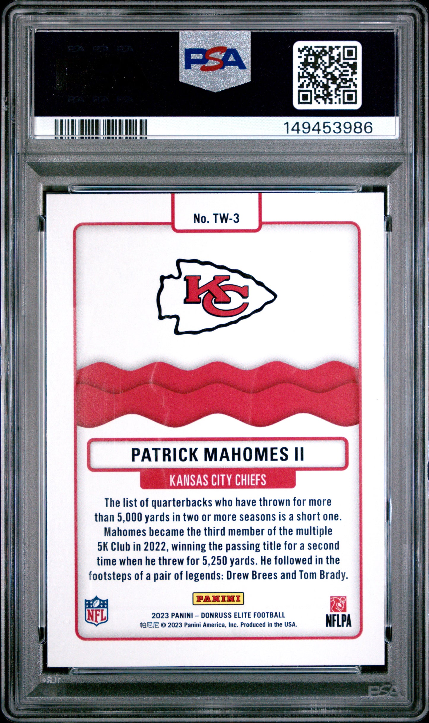 2023 Panini Donruss Elite Title Waves Patrick Mahomes II #TW3 Green PSA 10