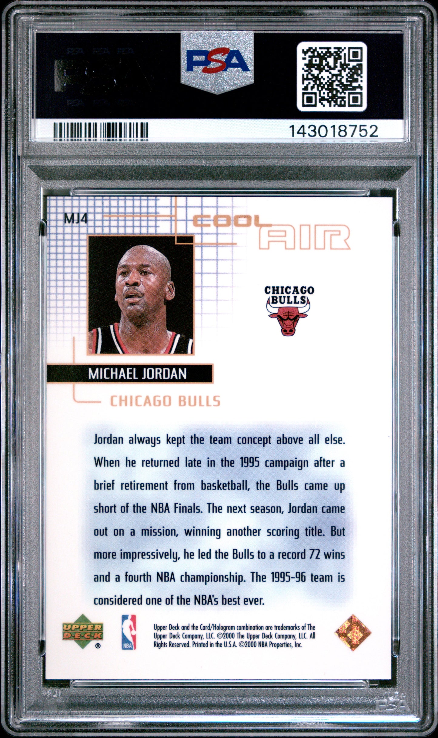 1999 Upper Deck Cool Air Michael Jordan #MJ4 PSA 9