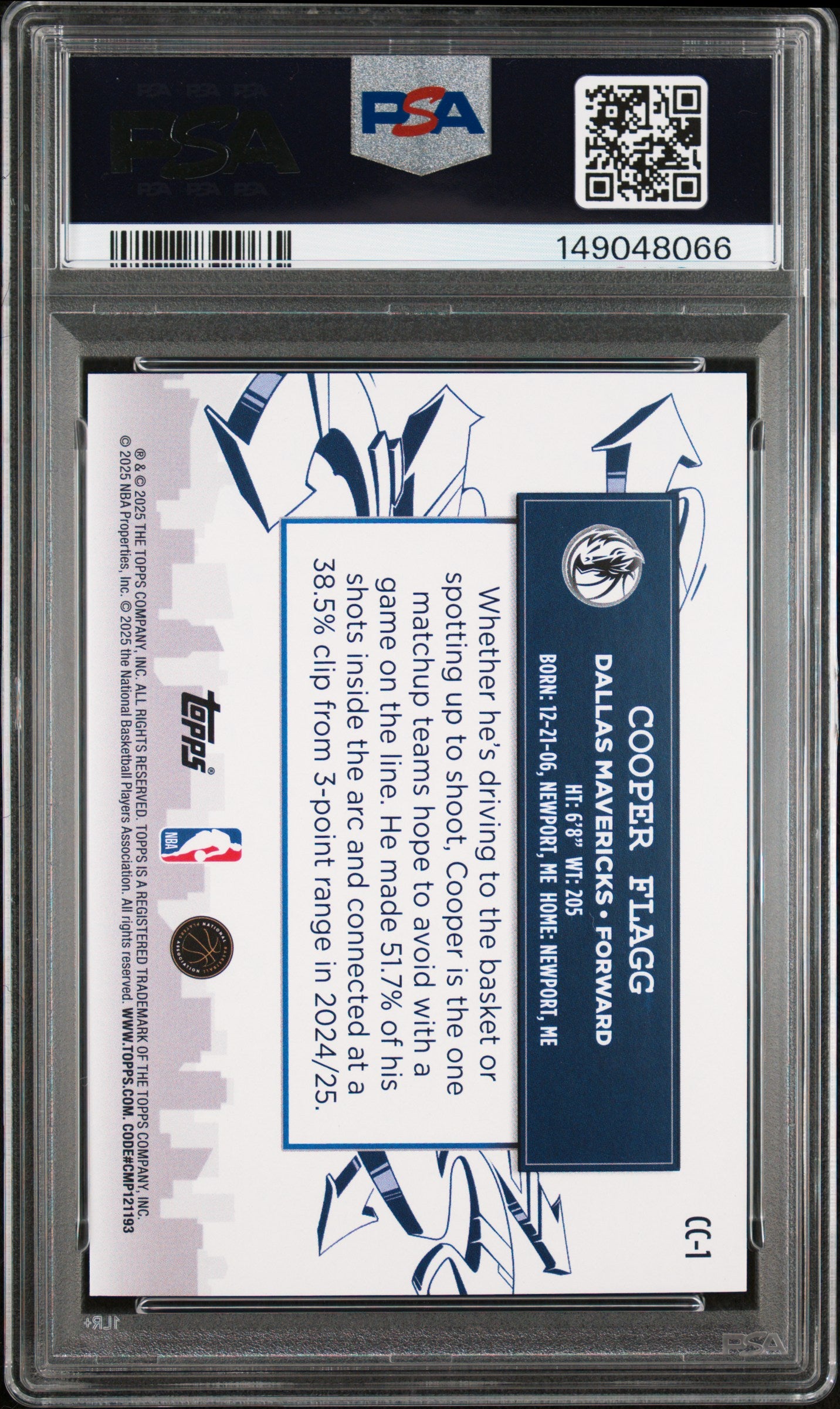 2025 Topps Clutch City Prospects Cooper Flagg #CC-1 PSA 10