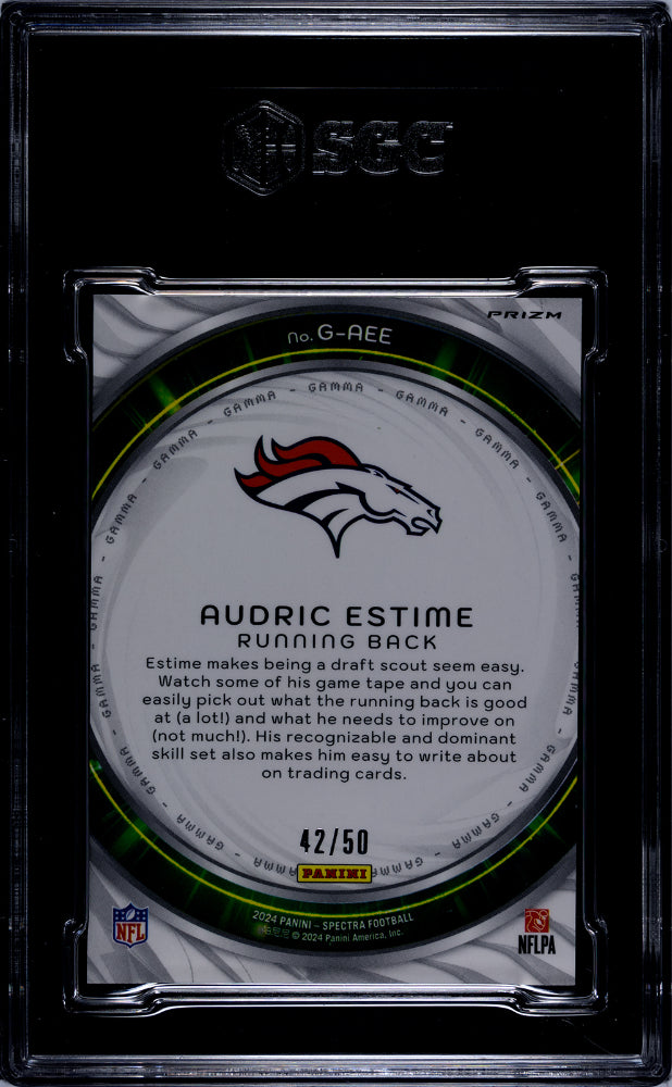 2024 Panini Spectra Audric Estime #G-AEE Gamma Interstellar Prizm 42/50 SGC 9.5